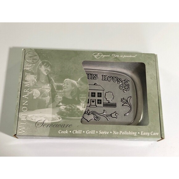 WILTON ARMETALE "Bless This House" Bread Tray Cookware Serving 601013 New - Picture 2 of 7